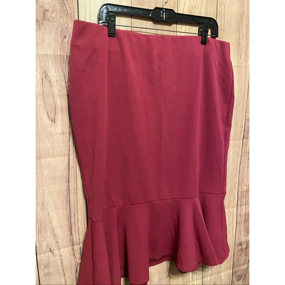 Ashley Stewart size 18 NWT skirt pink raspberry